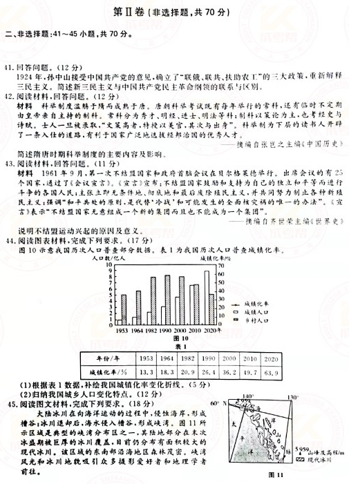 2021年成人高考高起本史地綜合真題及答案(已公布)！-5