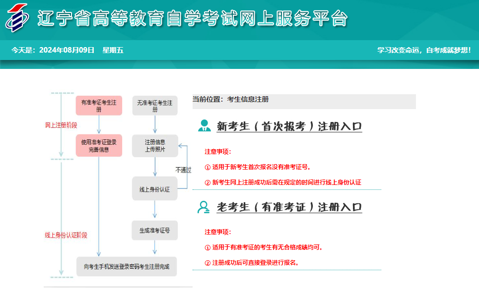 遼寧省2024年下半年自考報名官網(wǎng)